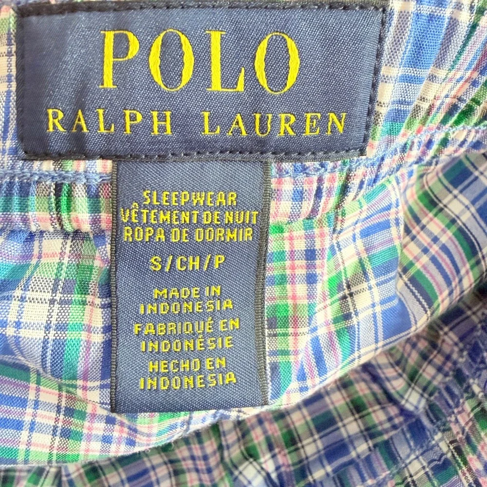 Polo Ralph Lauren Men's Plaid‎ Woven Sleep Pajama Shorts Blue Green S P512RL